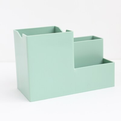 Multi-fonction 4 grilles porte-stylo de bureau conteneur organisateur de bureau papeterie carré stylo porte-crayon boîte de rangement en plastique 1PC: a