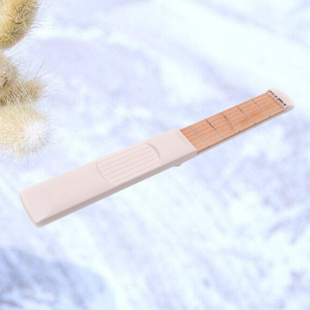 Pocket Guitar Portable Guitar Exerciser Guitar Finger Chord Conversion Trainer Practice Tool Finger Force(Black): White