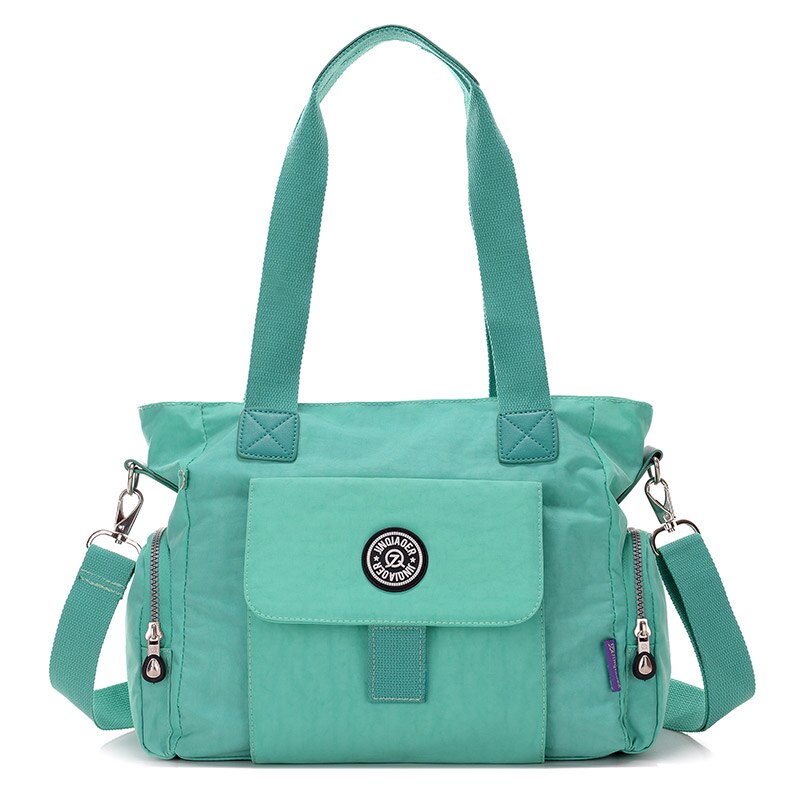 Casual Vrouwen Schouder Nylon Tas Waterdichte Reistas Handtas Shopper Dames Crossbody Tas Luier Messenger Zakken Zakken W694: light green