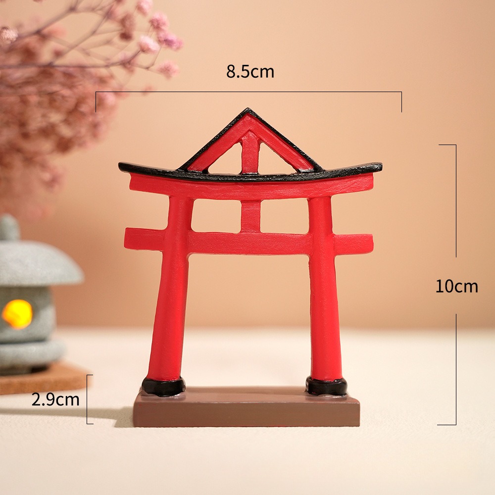 Puerta Torii en miniatura, templo japonés Shinto, jardín, Mini adorno arquitectónico asiático para casa, decoración de pecera, decoración china: Lavanda