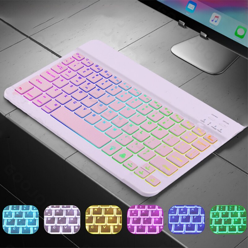 Wireless Keyboard Compatible with Bluetooth Portable Mute Glowing Keyboard Practical Accessories Keyboard Glowing Keyboard: pink