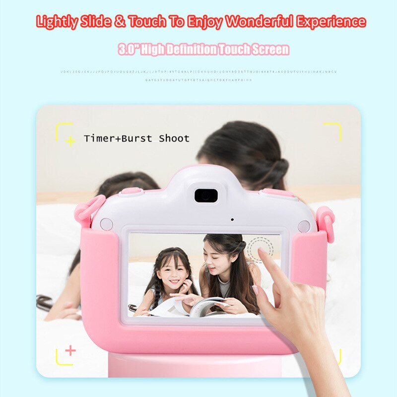 Mini Children's Camera 3.0" Touch Screen Hd Digital Camera For Kids Cute Dual Lens Toy Camera For Children Toys Girl Boys