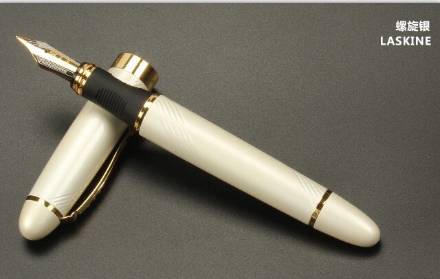 Jinhao-pluma estilográfica de Metal de , plumas clásicas de cuerpo grueso de 1,0mm, pluma de caligrafía con punta curva, de tinta de lujo para escribir, X450: Q / 0.5 MM Nib