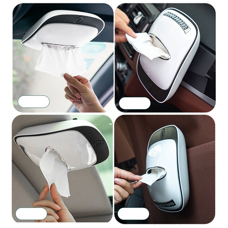 Boîte à Mouchoirs Pour Voiture - Organisateur Simili Cuir, Fixation Clip Rapide, Accès à Une Main - Garde L'habitacle Propre Et Rangé