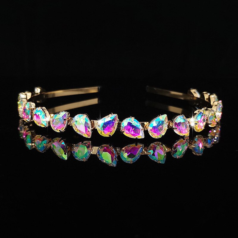 Ladies Tiaras Full Crystal Simple Hair Bands Hair Hoops Lady super flash Wedding Hair Accessories: XZ010AB