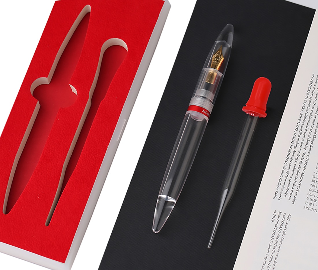 Moonman M2 Fully Transparent Dropper Fountain Pen Large-Capacity Ink Storing Iridium Point EF/F Nib Writing Set