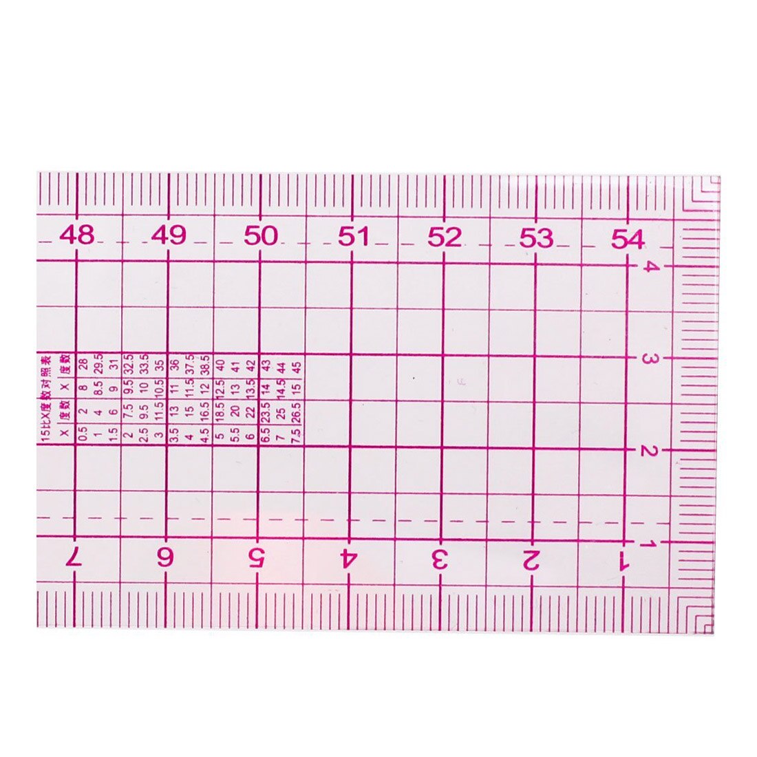 Sewing tailor 54 cm shared double side metric straight ruler transparent pink