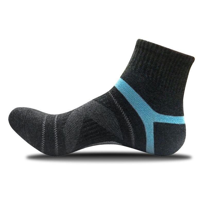 Calcetines de compresión para hombre, medias tobilleras de algodón, de lana merina negra, para deportes de baloncesto