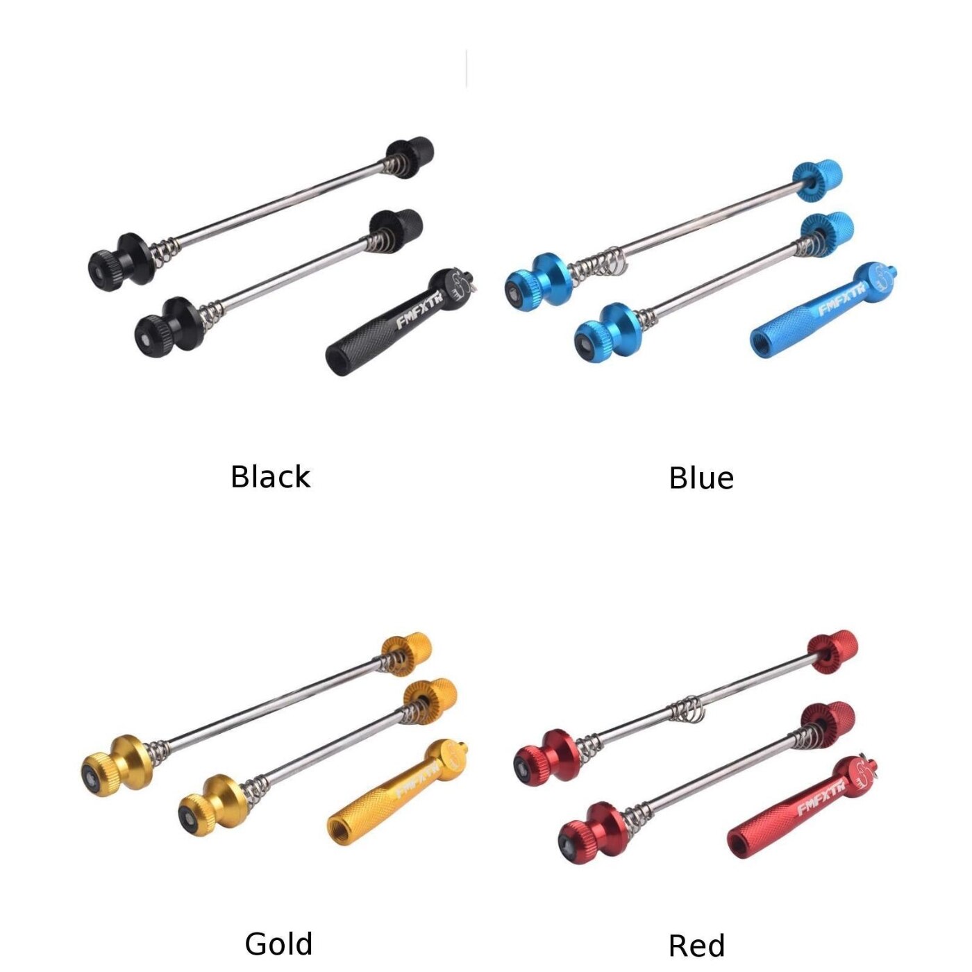 Kit De Serrage Rapide Antivol Pour Roue De Vélo – 5 Mm, Avant 14,5 Cm, Arrière 18,3 Cm, En Alu Et Acier, Pour VTT Et Route, Clé Multifonction