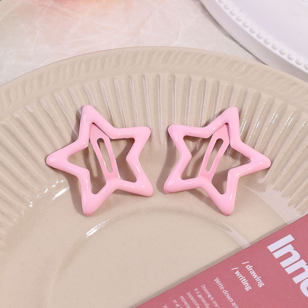 10-50Pcs Colors Star BB Hairclips Girls Y2K Cute Star Barrettes Women Simple Metal Snap Clip Headdress Hair Jewelry Accessories: XXS / SKY BLUE