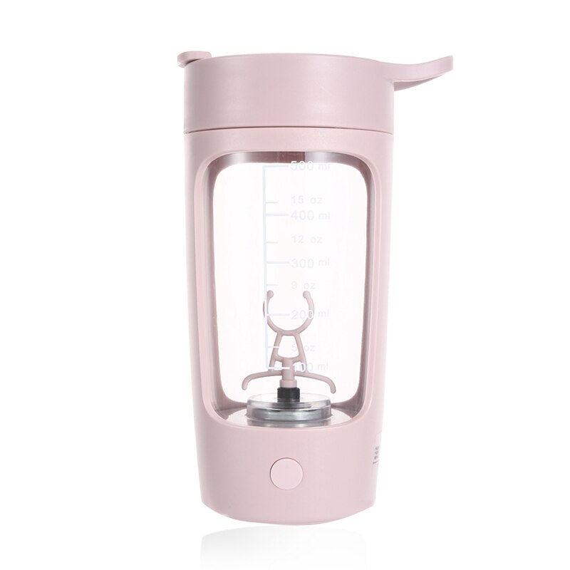 650ml skaka flaska havregrynblandare formel kaffe abs shaker kopp mixer flaska proteinpulver milkshake mixer gym vattenflaska: Rosa