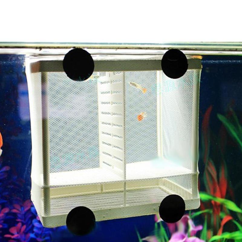 Aquarium Zucht Züchter Box Aquarium Inkubator Box Baby Fisch Isolation Net Brüterei Hängen Mesh Box Aquarium Zubehör