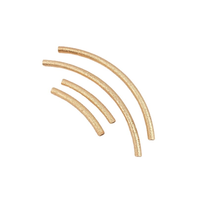 1 Teile/satz Nie Verblassen 14K Vergoldung Kupfer Überzogen Echt Gold Sand Blitz Ellenbogen matt Hohl Lange Runde Rohr DIY Armbinde