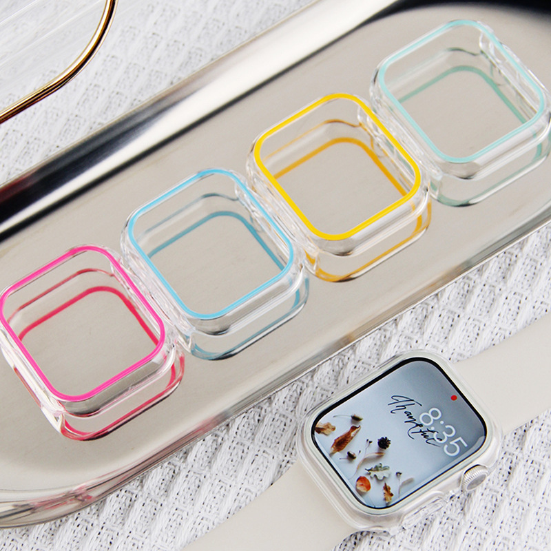 Lichtgevende behuizing voor Apple Watch-serie 9 8 7 6 5 4 3 SE 45 mm 41 mm 38 mm 42 mm 40 mm 44 mm 49 mm Glow PC Cover Frame iWatch-accessoires