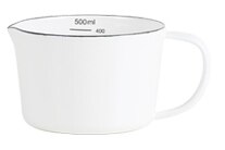 Japanische porzellan emaille messbecher mit skala griff haushalt wärme-beständig backen küche werkzeug kaffee Tee tasse: 500ML Weiß