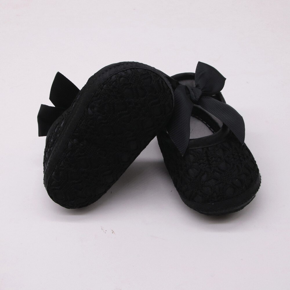 Newborn Baby Girls Soft Shoes Soft Soled Non-slip Bowknot Footwear Crib Shoes Print Breathable Comfort Cotton Children Shoes