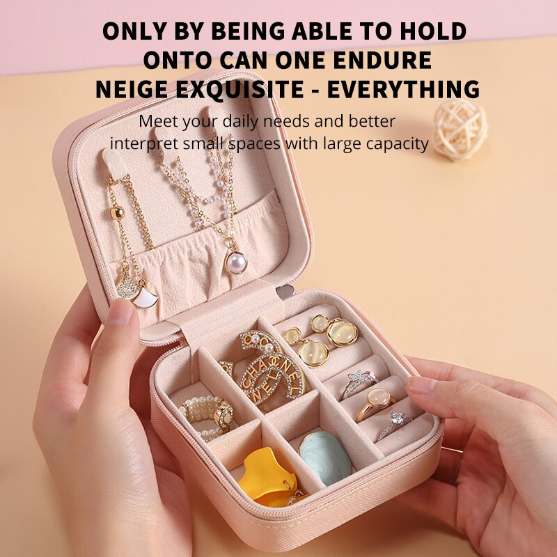 Mini Schmuck Aufbewahrung sbox tragbare Home Travel Ohrringe Halskette Aufbewahrung koffer für Frauen Ring Organizer Pu Leder Vitrine