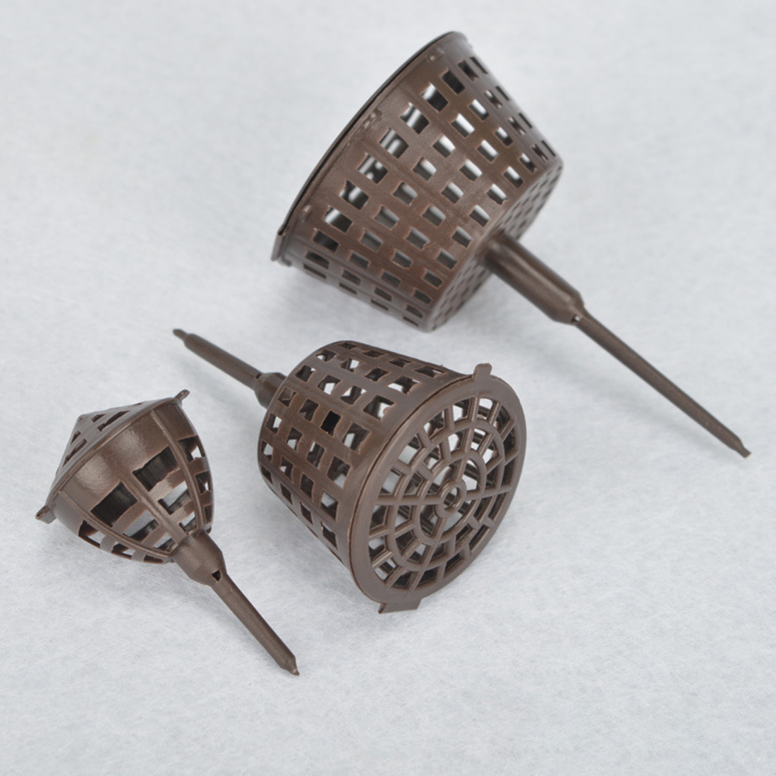 50Pcs Plastic Planting Fertilizer Baskets Bonsai Tool Fertilization With Cover Grow Box Propagation For Garden - Coffee L M S