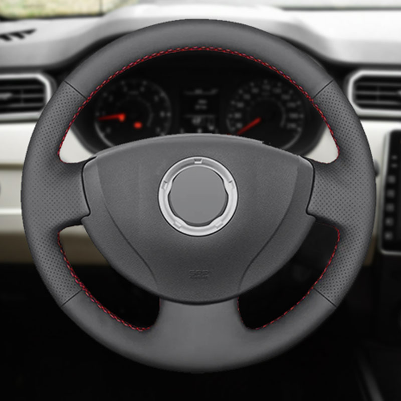 Para Renault Logan 1 Sandero símbolo Clio Twingo Lada Largus Nissan Almera 3 G15 trenza de mano protector para volante de coche embellecedor de cuero