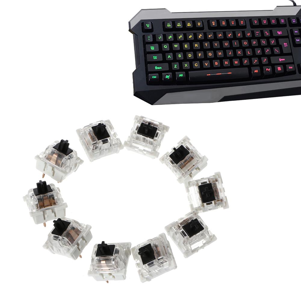 10Pcs 3 Pin Mechanical Keyboard Switch Black Replacement For Cherry MX