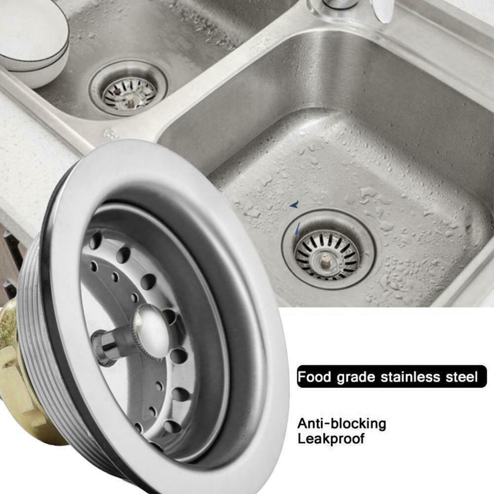 3.5 Inch Commercial Kitchen Sink Basket Drain Strainer Stainless Steel Fits 3-1 / 2 Inch Sink Openings NDS