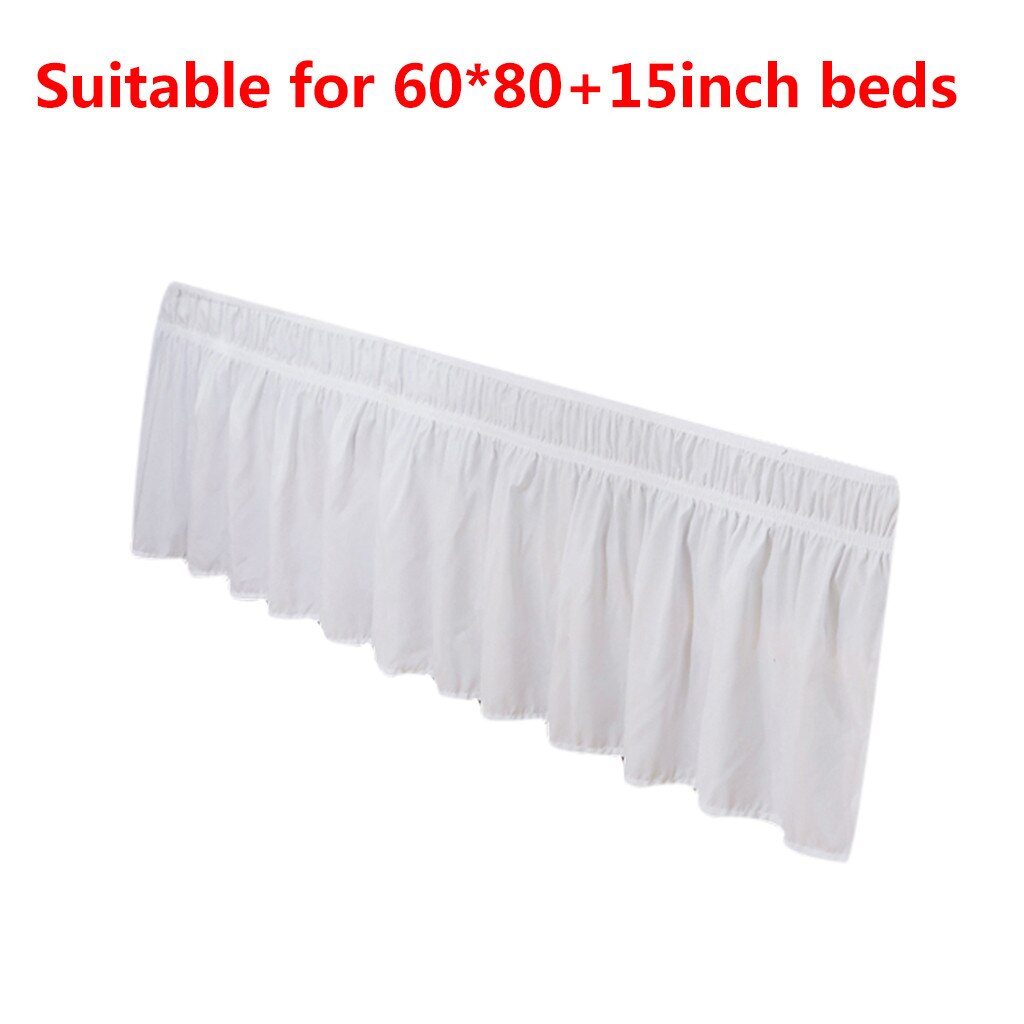 1pc moderne solid hvid støvflæser splithjørner seng nederdel elastisk bånd plisseret seng nederdel sengetøj hjem soveværelse indretning: C