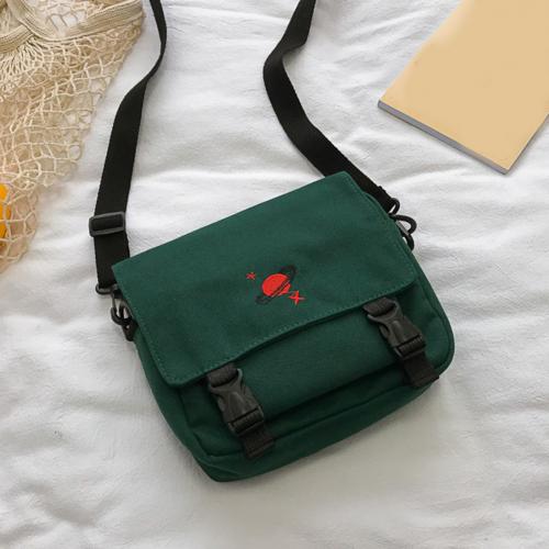 Womens Bags Handbags Solid Color Multi t Planet Embroidery Canvas Shoulder Bag Messenger Pouch bags for women: Green