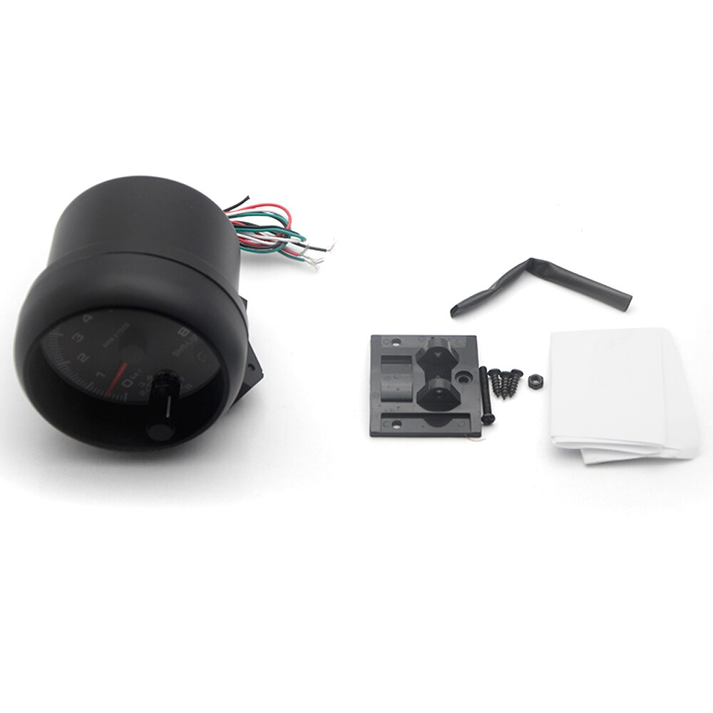 3.75&quot; 95mm Tachometer RPM Gauge White Led With Internal Shift Light Black Case
