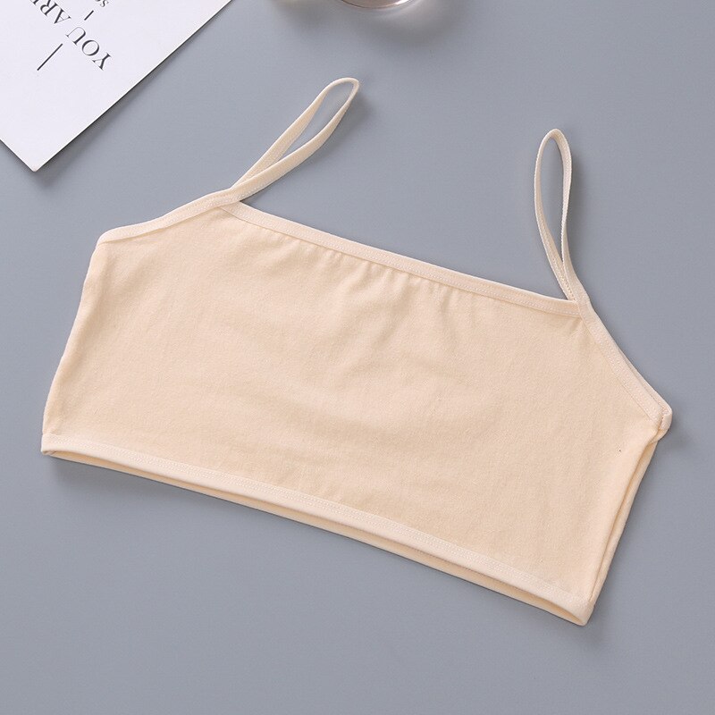 Børn undertøj model bomuldstoppe til piger tanktoppe teenage pige singlets 6-16 år børn camisole med en buste  of 50-80 cm: Beige fri størrelse