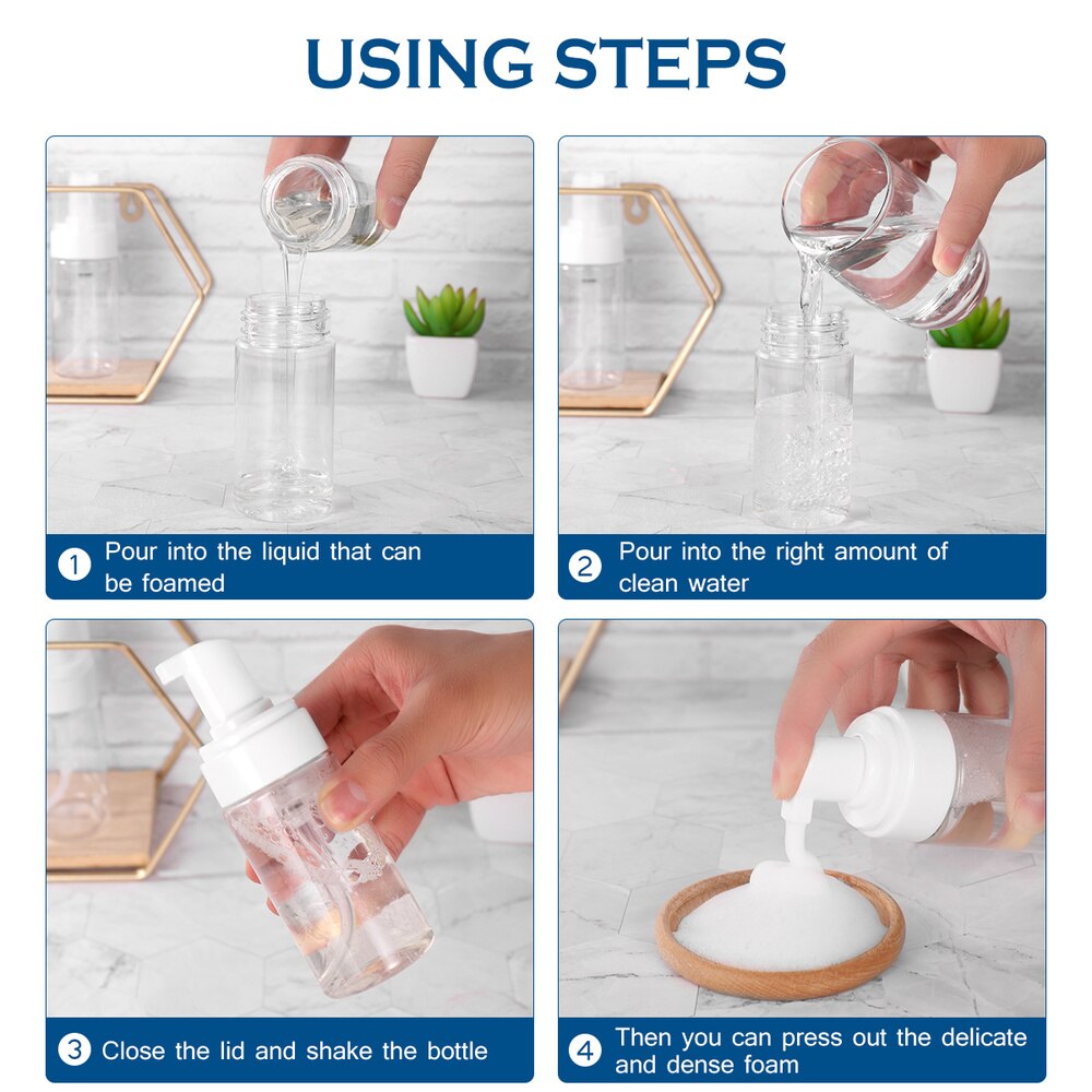 Ounona 4 Stuks Dispenser Flessen Pomp Dispenser Herbruikbare Lege Flessen Hervulbare Reiziger Containers (100Ml)