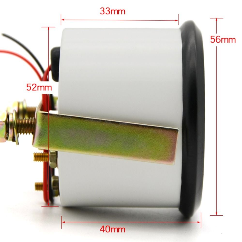 Impermeabile 2 "52mm Indicatore di livello carburante Cerchio nero Luce LED bianca Misuratore per auto Puntatore 12V Indicatori automobilistici Accessori