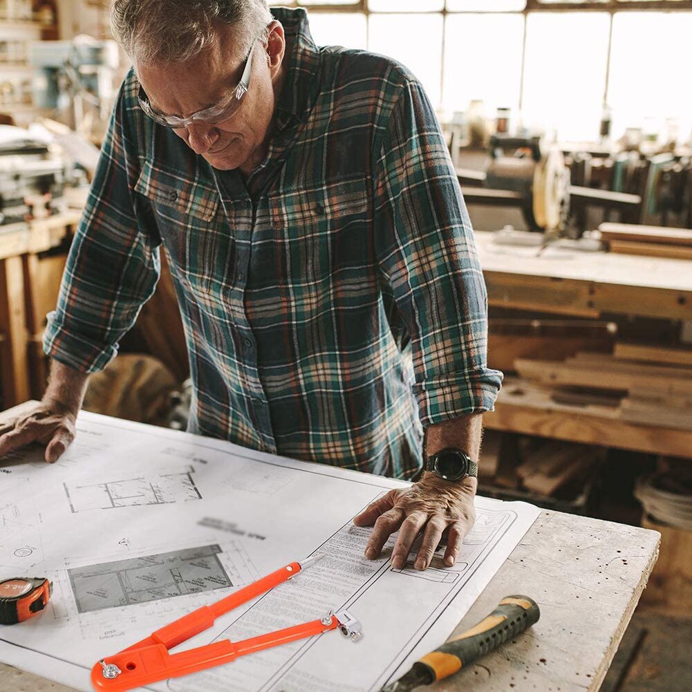 Stock--Carpenter Precision Pencil Compasses Large Diameter Adjustable Dividers Marking And Scribing Compass For Woodworking