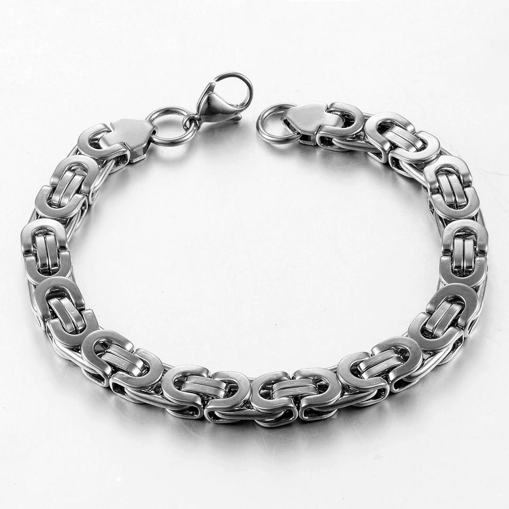 Heren roestvrijstalen byzantijnse armband sieraden breedte 8.5mm lengte 23cm