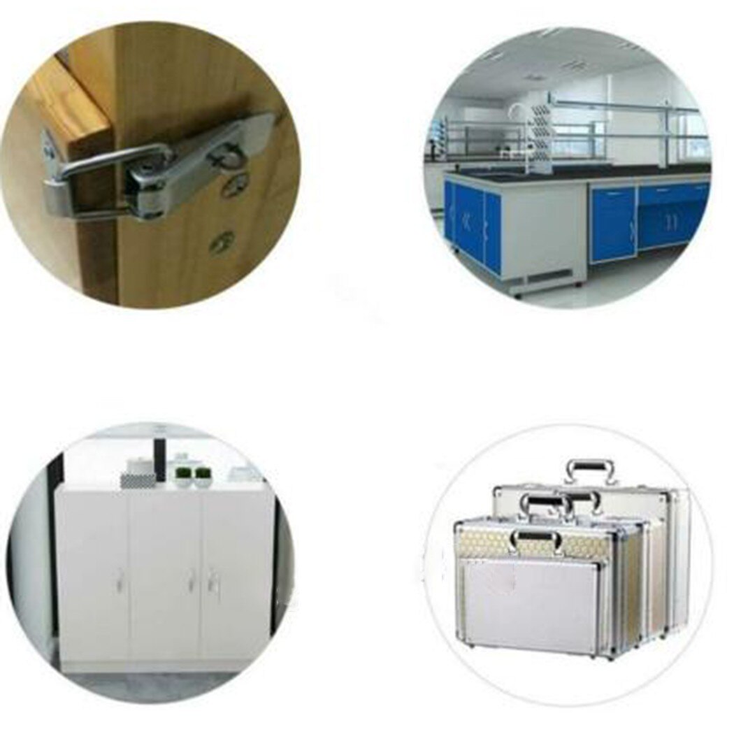 4pc Silver Latch 90° Stainless Steel Spring Loaded Draw Toggle Latch Clamp Clip Set Cabinet Hardware