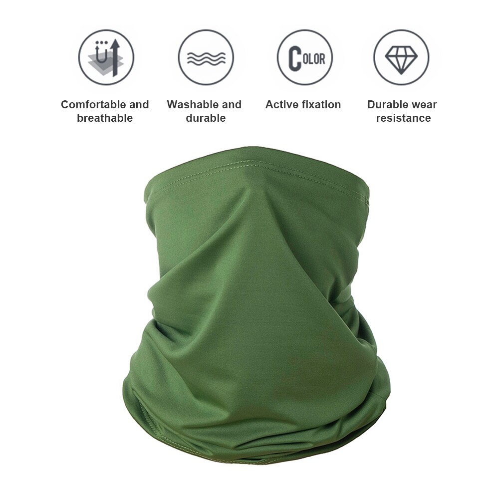 Pañuelo de tela transpirable para cubrir la cara, Snood sin costuras para el cuello, multiusos, Unisex, de seda de leche, protector solar