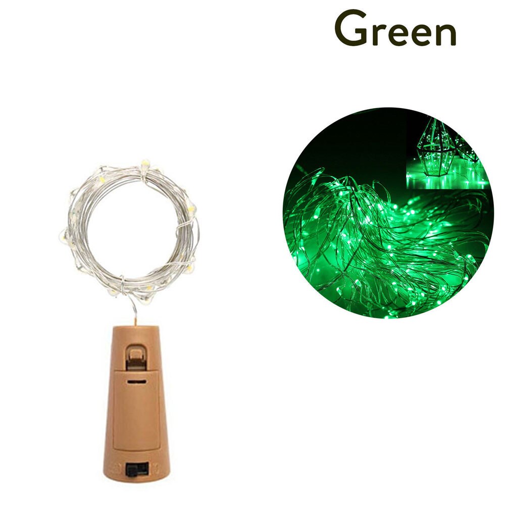 3m vinflasker med kork 30 led flaske lys batteri kork til fest bryllup jul halloween bar indretning varm hvid snor lampe: Grøn
