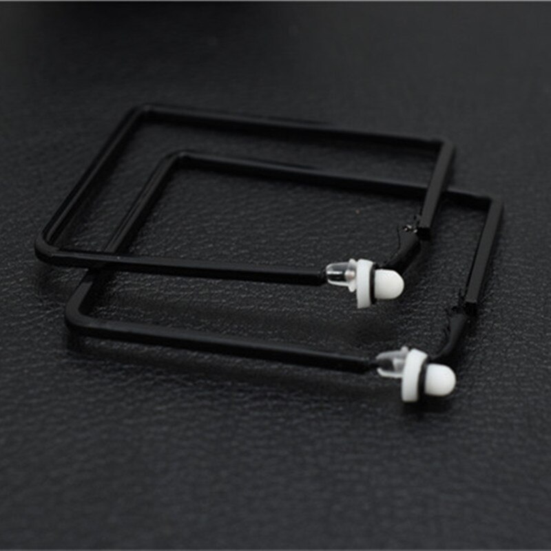 Clip On The Ear Without Piercing Earrings for Women Jewelry Fine Accessories Non Pierced Girl Students Ladies Earrings: black clip 5cm