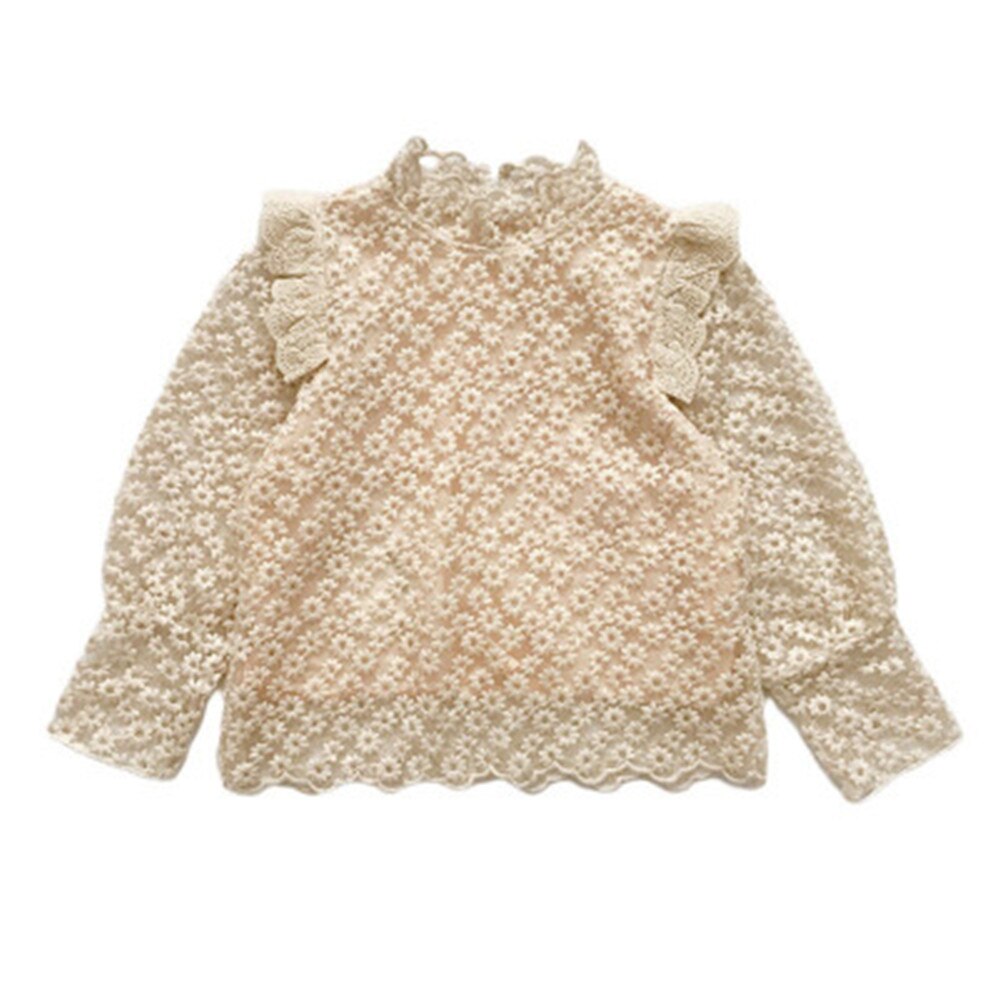 Autumn Girls Long Sleeve Lace Blouses Kids Korean Blouses AA5001