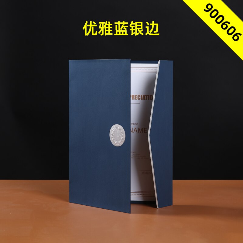 Cuckoo Certificate Honor Case Appointment Paper Document Storage A4 Paper Cover Completion Certificate Inner Core Cover: 900606 blue sliver