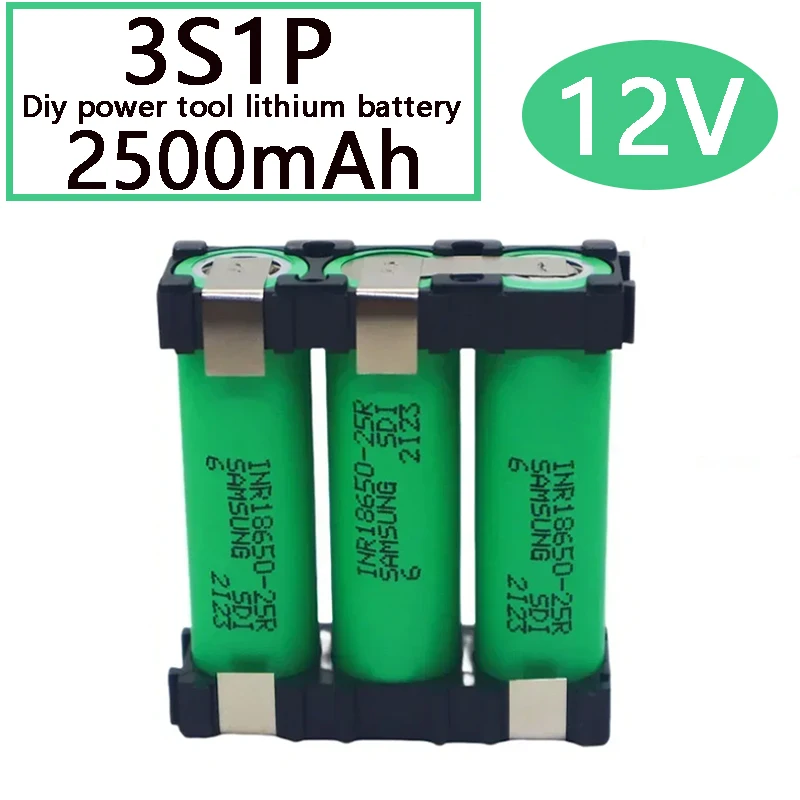 20A 18650 25R 2500mAh - 5000mAh 3S 4S 5S 12.6V 14.8V 18V DIY Screwdriver Battery Welding Battery Pack Lithium Battery: green