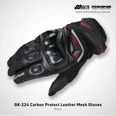 Sort hvid komine gk -224 carbon beskytte læder mesh handsker motorcykel downhill cykel  gk 224 handske: Sort / M