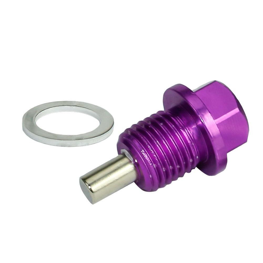 Auto Öl Ablauf Stecker M14 * 1,5 MM Motor Dress Up Magnetic Aluminium Legierung Öl Ablauf Stecker Paket Ölwanne drain Stecker für Honda/Mazda: Purple