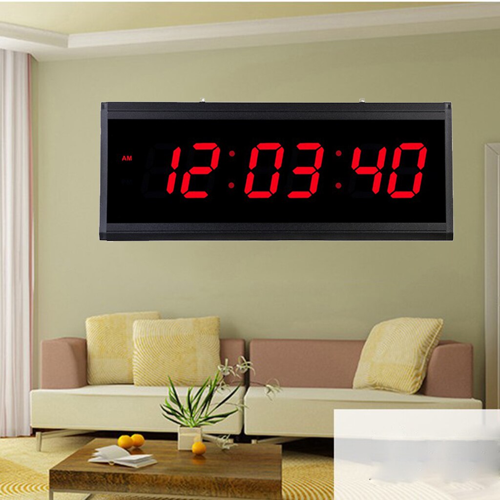 Reloj Digital de pared para el hogar, dispositivo enchufable con pantalla LED grande, para oficina, sala de estar, Hotel, iglesia, escuela, salón, enchufe estadounidense
