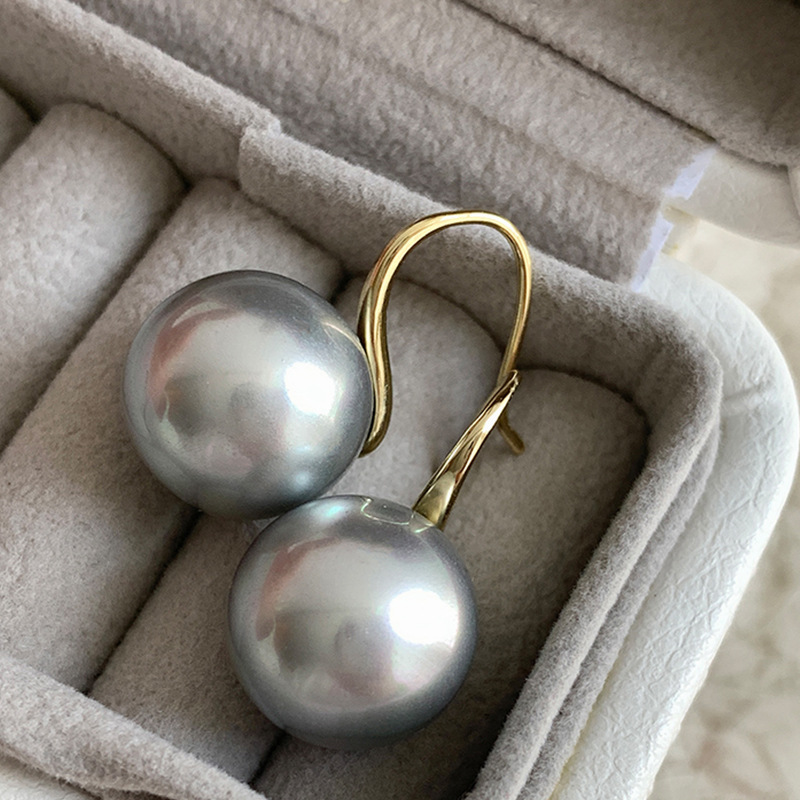 Pendientes con pasador de perlas grises simples para mujer, joyería y dulce, de , novedad de 2023