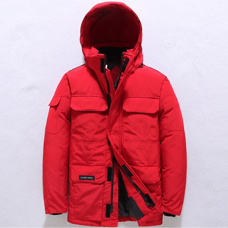 -30 grad Parkas herren Winter Unten Jacke Warme Mit Kapuze Weiße Ente Unten Anorak Männer Parka Mitte Langen Mantel wasserdichte Jacke Männlichen