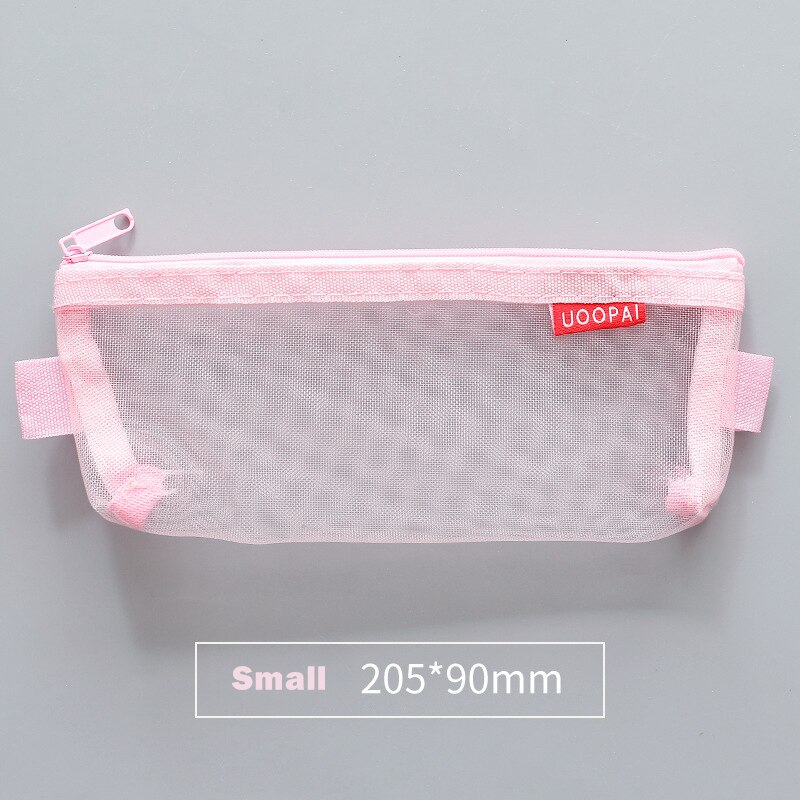 i-Total Transparante Etui Mesh Roze - doorzichtige penetui - Confetti Campus