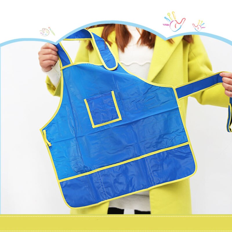 Multi function waterproof kids Apron for Children Apron With Pocket painting Child Pinafore Drawing Cooking Aprons Logo