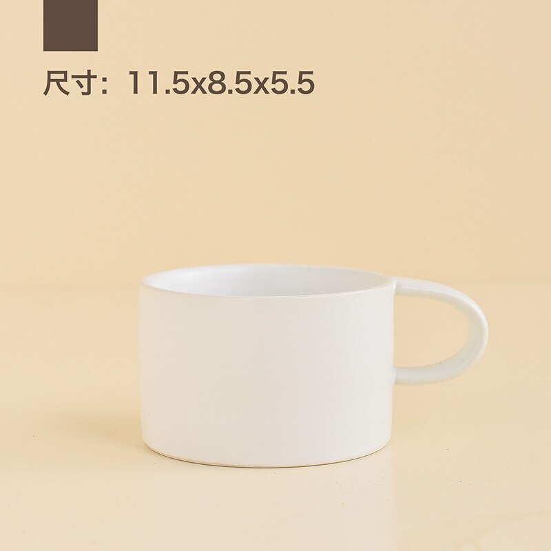 Taza de café de cerámica para leche, taza para café con leche, vaso bonito de cerámica de Color puro estilo europeo para parejas,: Blanco