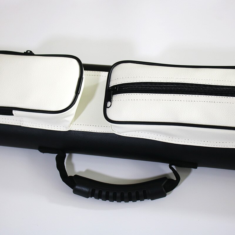 Black and White Color Cue Case, Sport 2B4S Leather Pool Billiard Cue Case