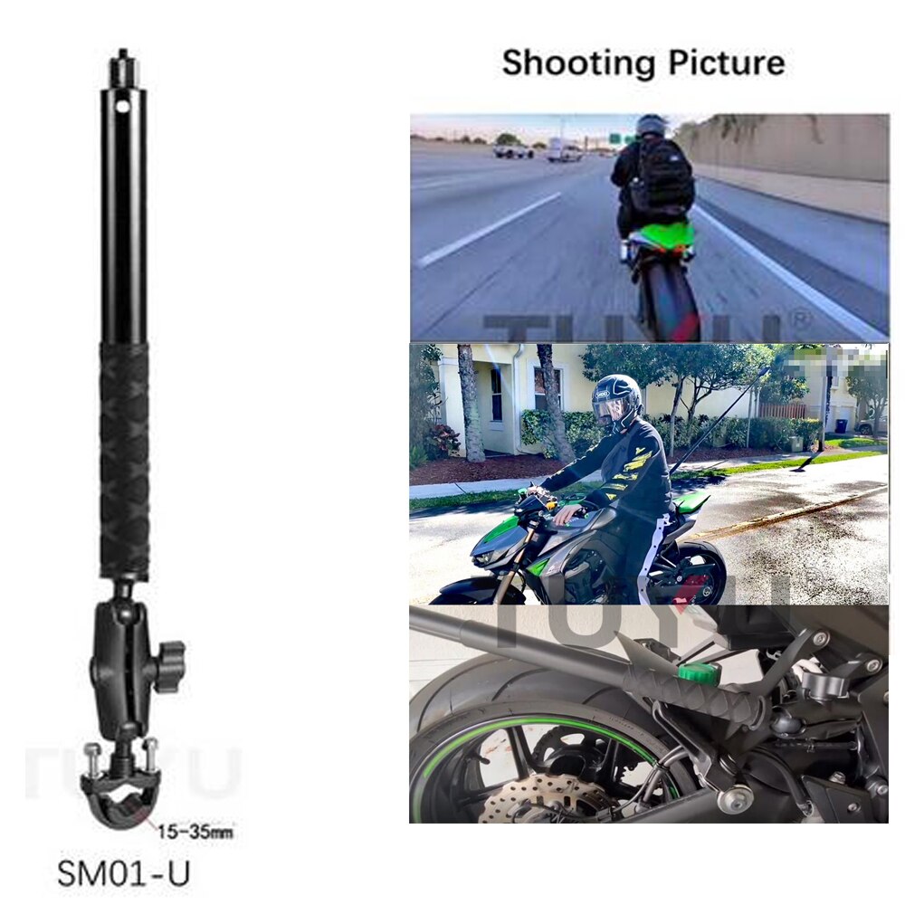 TUYU Motorrad Dritten Person Perspektive Lenker Halterung für GoPro DJI Insta360 Ein R X2 Unsichtbare Selfie Stick Zubehör
